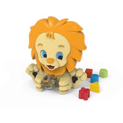 Brinquedo Educativo Amigo Leão com Esfera Giratória e Formas Didáticas