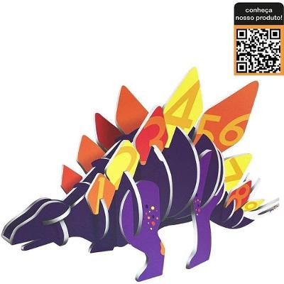 Quebra-cabeça 3D Dino 35 Peças Cartonado 44x24,5cm Homeplay