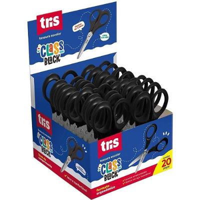 Tesoura Escolar Summit Class Black 13cm Aço Inoxidável Caixa com 20 Preto