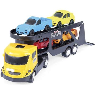 Caminhão Cegonheira Maxfort com Rampa Móvel e 4 Carrinhos Homeplay