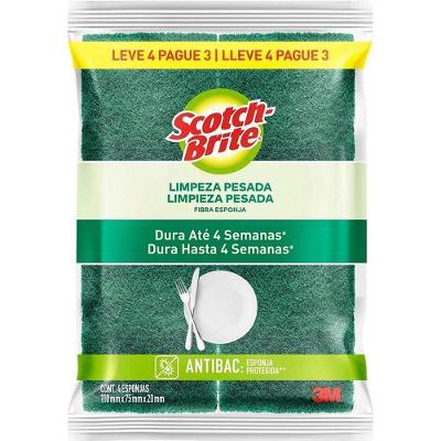 Esponja Scotch Brite Cozinha Verde e Amarelo Multiuso Bloco 4