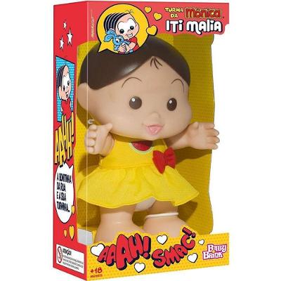 Boneca Turma da Mônica Magali 24cm Vinil Pele Macia Baby Brink