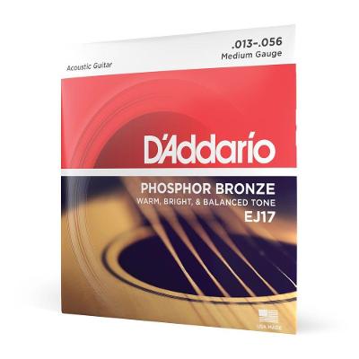 Encordoamento Violão Aço EJ17 Phosphor Bronze 13-56 D'Addario