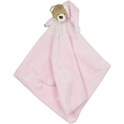 Pelúcia Naninha Urso Nino Rosa Antialérgica Ultra Macia para Bebê Zip