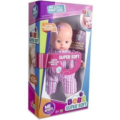 Boneca Bebê Super Soft 30cm Corpo Macio Leve Milk