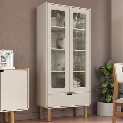 Cristaleira Luara 2 Portas de Vidro 3 Prateleiras MDF Off White Mpozenato
