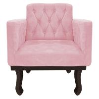 Kit Diva Recamier Diana 130Cm Lado Direito E 01 Poltrona Classic Suede - Doce Sonho Móveis Rosa Bebê - 3