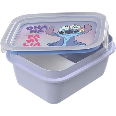 Marmita Stitch com Trava 850ML Polipropileno Antivazamento Livre de BPA Plasútil