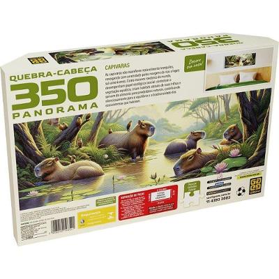 Quebra-cabeça Cartonado Capivaras 350 Peças Panorama Grow