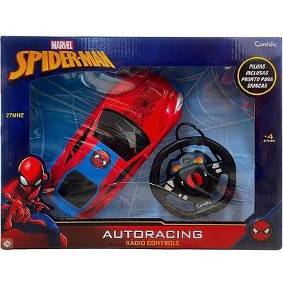 Carrinho Controle Remoto Spider-Man Auto-Racing 3 Funções Candide