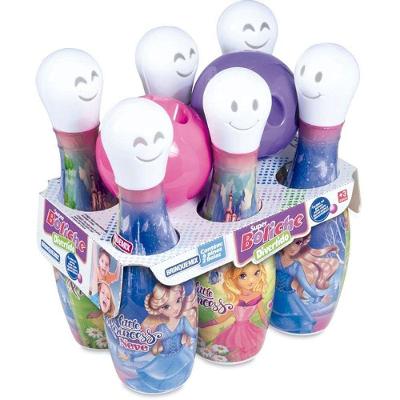 Jogo de Boliche Infantil Super Boliche Menina 6 Pinos e 2 Bolas Brinquemix