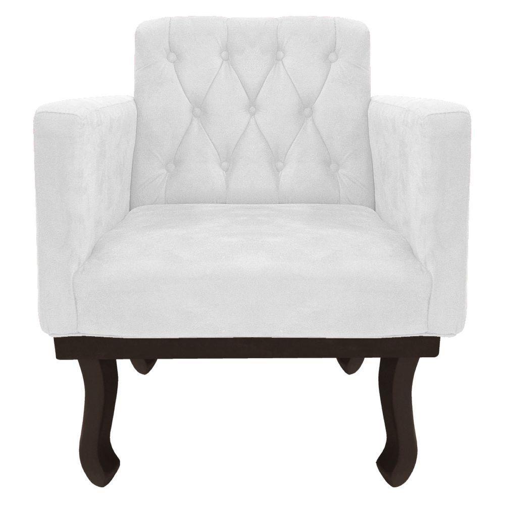 Kit Diva Recamier Diana 130Cm Lado Direito E 01 Poltrona Classic Corano - Doce Sonho Móveis Branco - 3