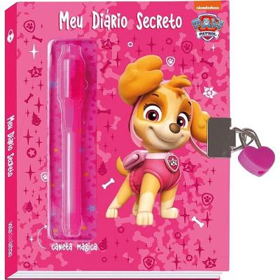Diário Secreto Infantil Patrulha Canina Skye com Caneta Mágica Rosa