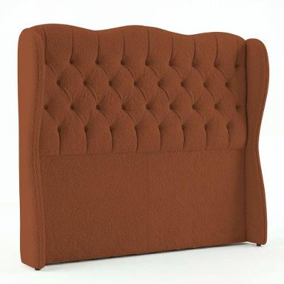 Cabeceira Casal Alora Estofada Capitonê no Box MDF Bouclê Terracota Abmaza