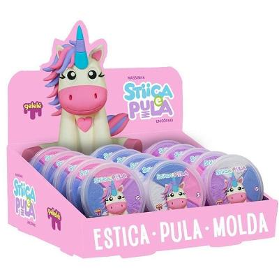 Massa para Modelar Stica e Pula Unicórnio 4 Cores Doce Brinquedo