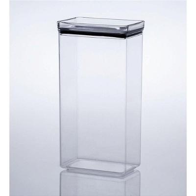 Pote Hermético Lumini 2600ML Acrílico Retangular Transparente Paramount Plásticos
