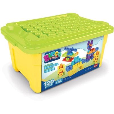 Brinquedo para Montar Super Caixa Divertida 120 Peças Dismat