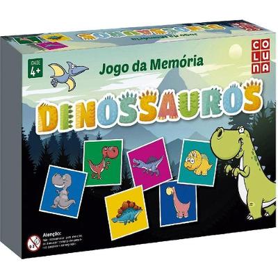 Jogo de Memória Dinossauro Madeira MDF 54 Peças Coluna