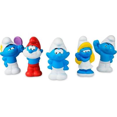 Kit Miniaturas os Smurfs Little Figs 5 Figuras Vinil 6cm Azul Cardoso Toys