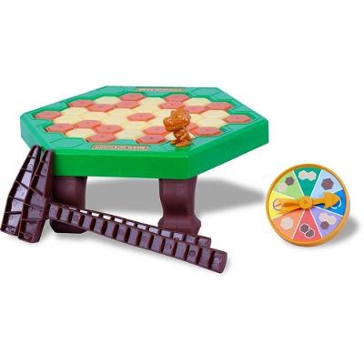 Jogo de Mesa Dino Quebra Blocos com Martelo e Roleta Bee Toys