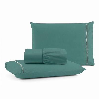 Jogo de Cama Queen 3 Peças Micropercal 600 Fios Algodão Musgo Casa Show Enxovais