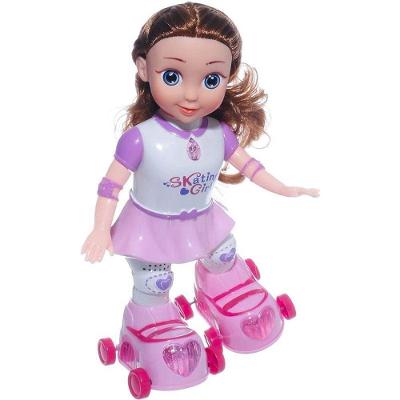 Boneca Patinadora com Luz e Som 28cm Patins Brilhantes