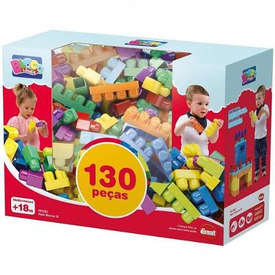 Brinquedo para Montar Mais Blocos 3 130 Peças com Pinos Dismat