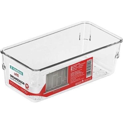 Pote Acrílico Hermético Clear Quadrado m Multiuso Transparente Ordene