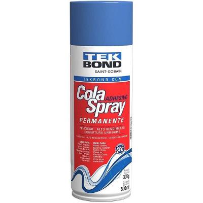 Cola Spray Permanente Tekbond 500ML Fixação Segura Versátil Papel Tecido Madeira