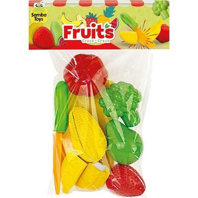Kit Brinquedo Frutinhas Crec-crec com Tábua Brincando de Casinha Solapa Samba Toys