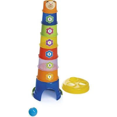 Brinquedo Educativo Baldinho Maluco 7 Copos Empilháveis com Tobogã