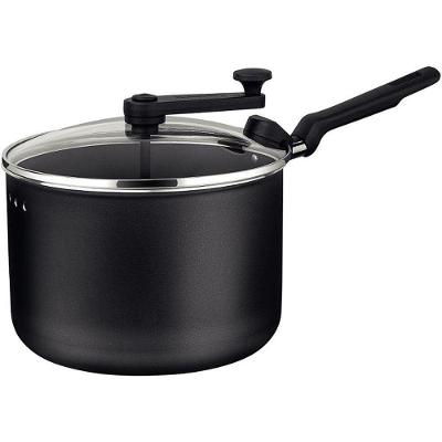 Panela Pipoqueira Loreto 3,5L Alumínio Antiaderente Tampa de Vidro Preto Tramontina