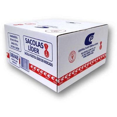Sacola Plástica 38x48 1000 Unidades 18 Micras Transparente Central Plast