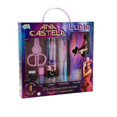 Kit Escolar Polibrinq Ana Castela Luxo 08 Itens