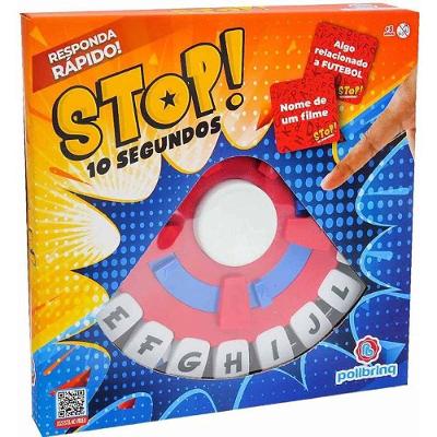 Jogo de Tabuleiro Stop 10 Segundos com Roleta Interativa Polibrinq