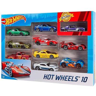 Carrinhos Die-Cast Hot Wheels Pack com 10 em Escala 1:64 Mattel