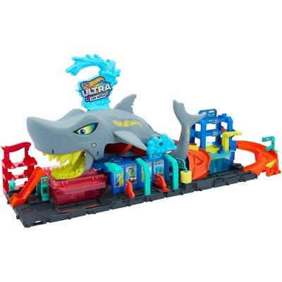 Pista Hot Wheels City Lava-rápido Mega Tubarão Color Reveal Mattel