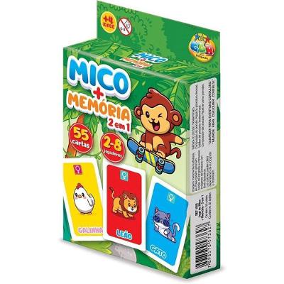 Jogo de Cartas Mico + Memória 2 em 1 com 55 Unidades GGB Plast