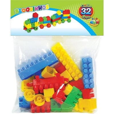 Brinquedo de Montar Bloquinhos 32 Peças 11 Modelos GGB Plast