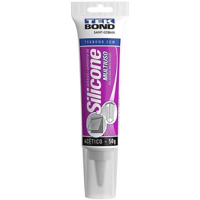 Adesivo de Silicone Acético 50g Vedação Fixação Alta Aderência Tekbond