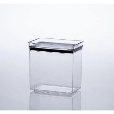 Pote Hermético Hermetic Lumini 1300ML Acrílico Retangular Transparente