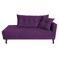 Kit Diva Recamier Azura 185Cm Lado Esquerdo E 02 Poltronas Classic Suede - Doce Sonho Móveis Roxo - 6