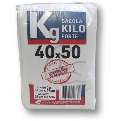 Sacola Plástica Kilo Forte 40x50 750 Unidades 40 Micras Transparente Central Plast