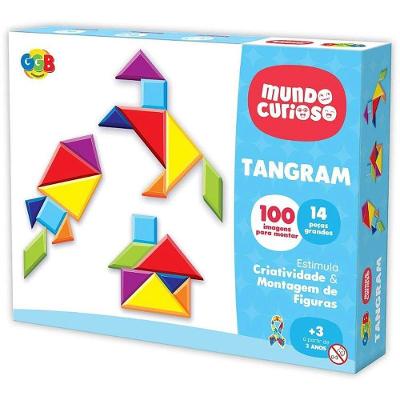 Brinquedo Pedagógico Tangram 14 Peças com 100 Imagens GGB Plast