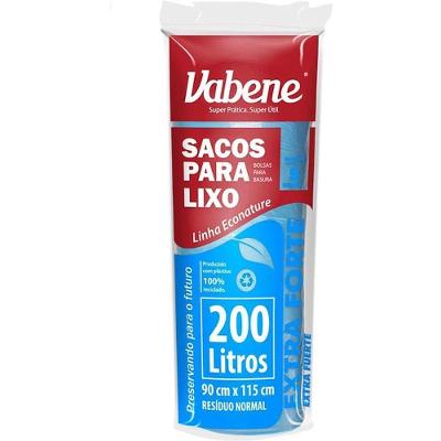 Saco para Lixo 200L Plástico Azul 90x115cm Rolo com 5 Vabene