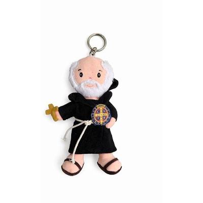Chaveiro São Bento Pelúcia 15cm Fé e Proteção Zip