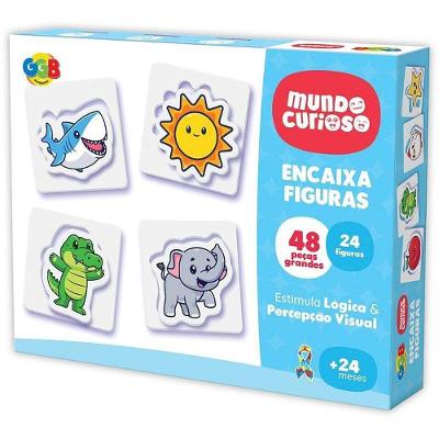 Brinquedo Pedagógico Encaixa Figuras 48 Peças Cartonado Atóxico GGB Plast