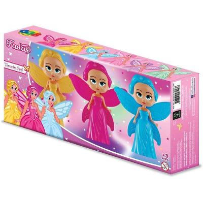 Brinquedo para Montar Boneca Fadas 3 Unidades 11cm GGB Plast