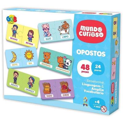 Brinquedo Pedagógico Opostos 48 Peças de Encaixe Atóxico GGB Plast