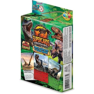 Jogo de Cartas Supercards Dinossauros 55 Cartas Educativo GGB Plast